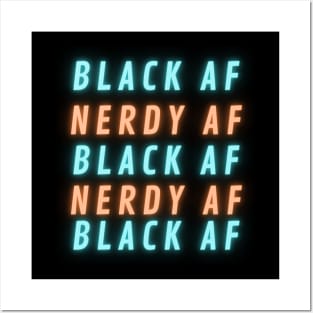 Black and Nerdy Neon (Text Only) Posters and Art